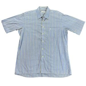 Christian Dior Men Striped Short Sleeve Button Up Shirt 16.5 L SS